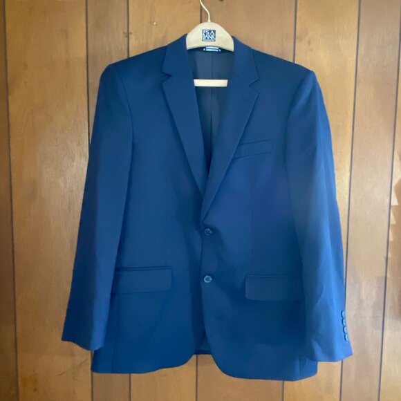 Saddlebred‎ Blazer Mens 40R Navy Blue  Motion Stretch Sport Coat Career Wedding - Picture 1 of 13